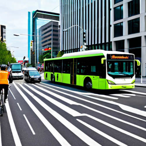 Home 15 Smart City Intersection**
"An intersection in a modern, bustling city showcasing smart traffic management. Cars are moving efficiently, with dynamic traffic signals adjusting in real-time. Electric buses are visible, and bike lanes are clearly marked with cyclists. Pedestrians are walking safely on sidewalks. The overall scene conveys a sense of order and technological advancement. Safe for work, appropriate content, fully clothed individuals, professional urban planning, perfect anatomy, correct proportions, natural pose, well-formed hands, proper finger count, natural body proportions, professional quality, high resolution."
**