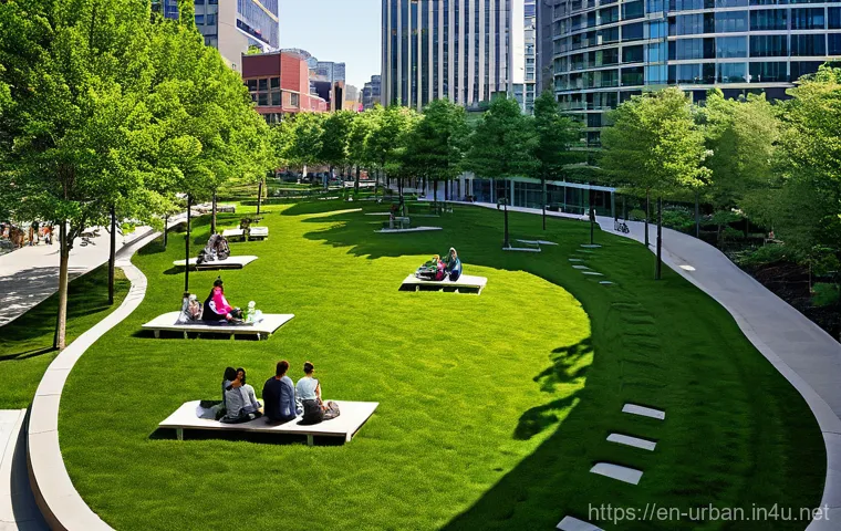 도시경제 활성화 방안 - **Vibrant Urban Oasis: A Community Gathering**
    A wide-angle shot of a beautifully revitalized pu...